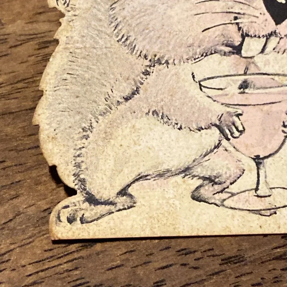 RARE Bols Liqueurs Advertising PINK SQUIRREL Folding Table Card Louisville KY